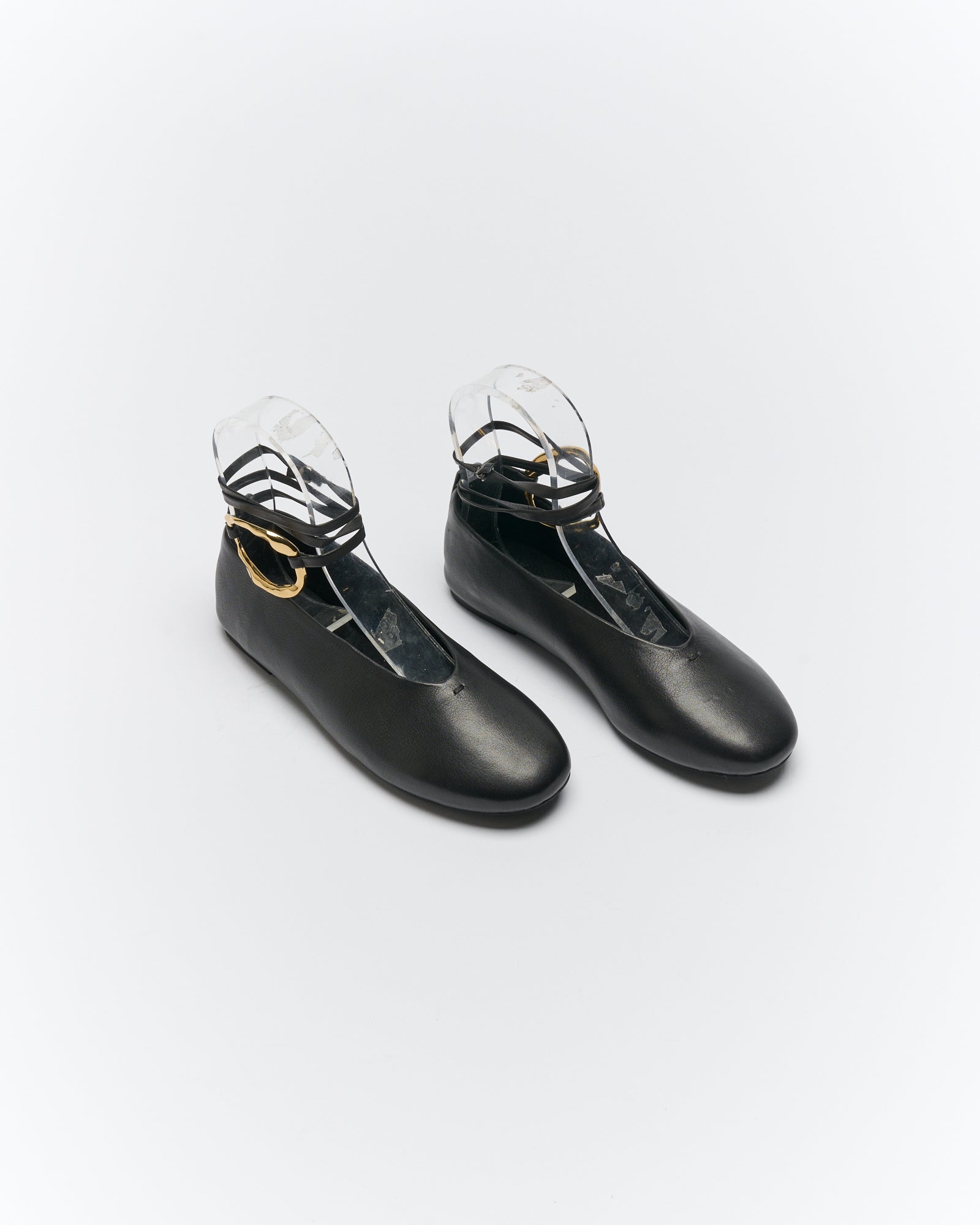 Zinnia Leather Ballet - Black