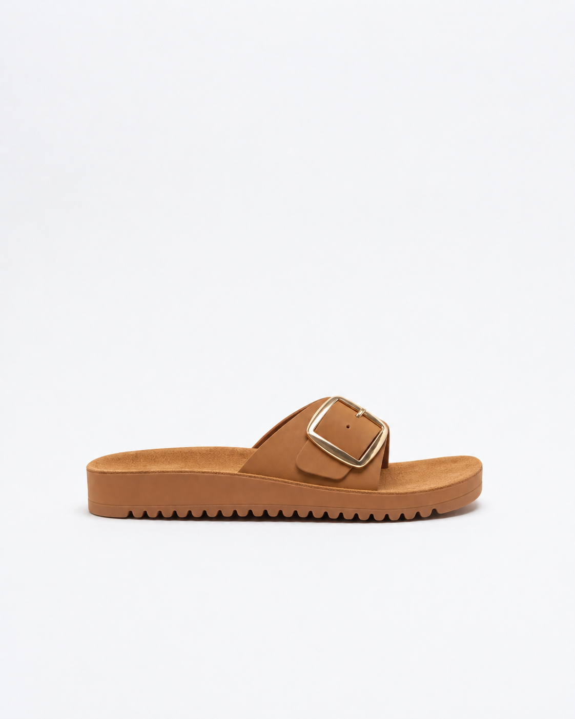 Selena Leather Slide - Tan