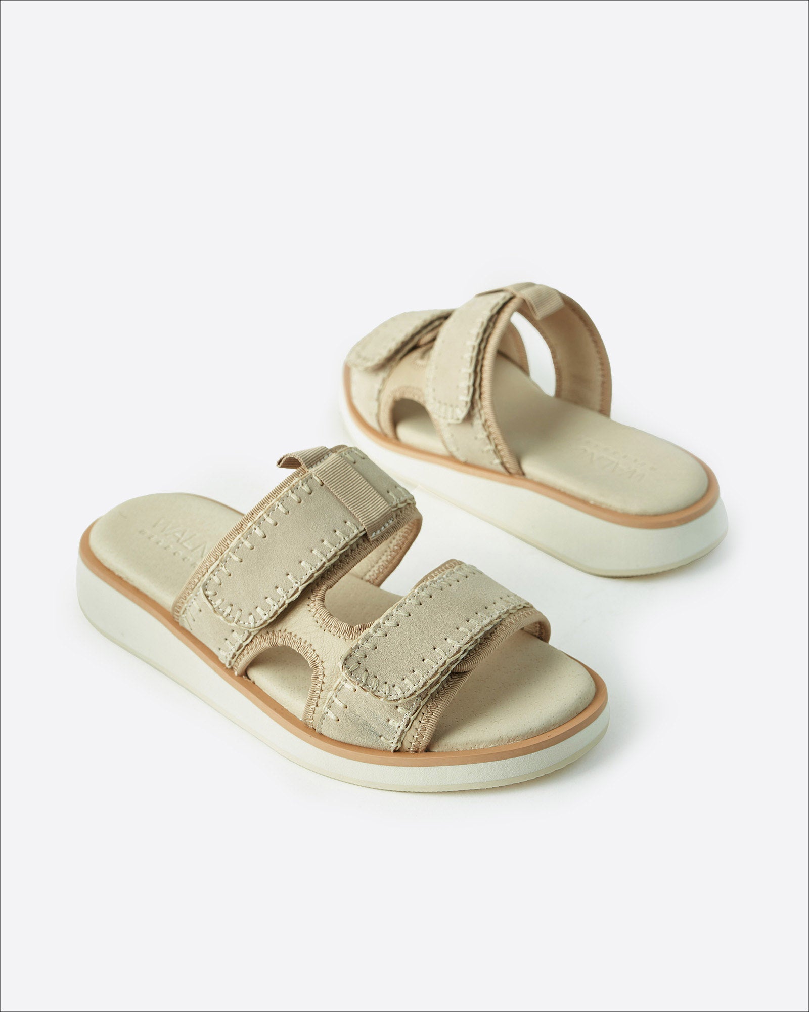 Capri Leather Slide - Beige