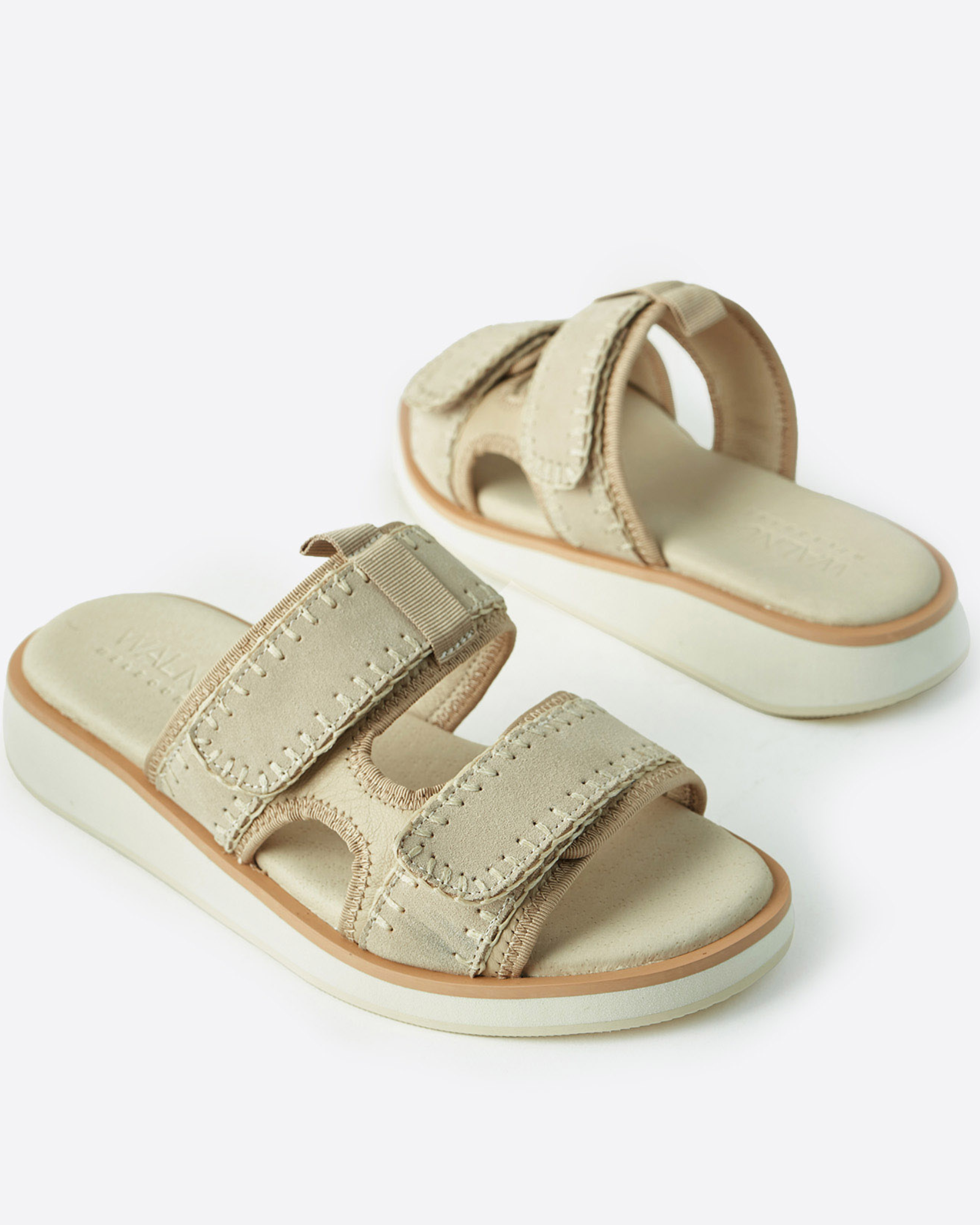 Capri Leather Slide - Beige