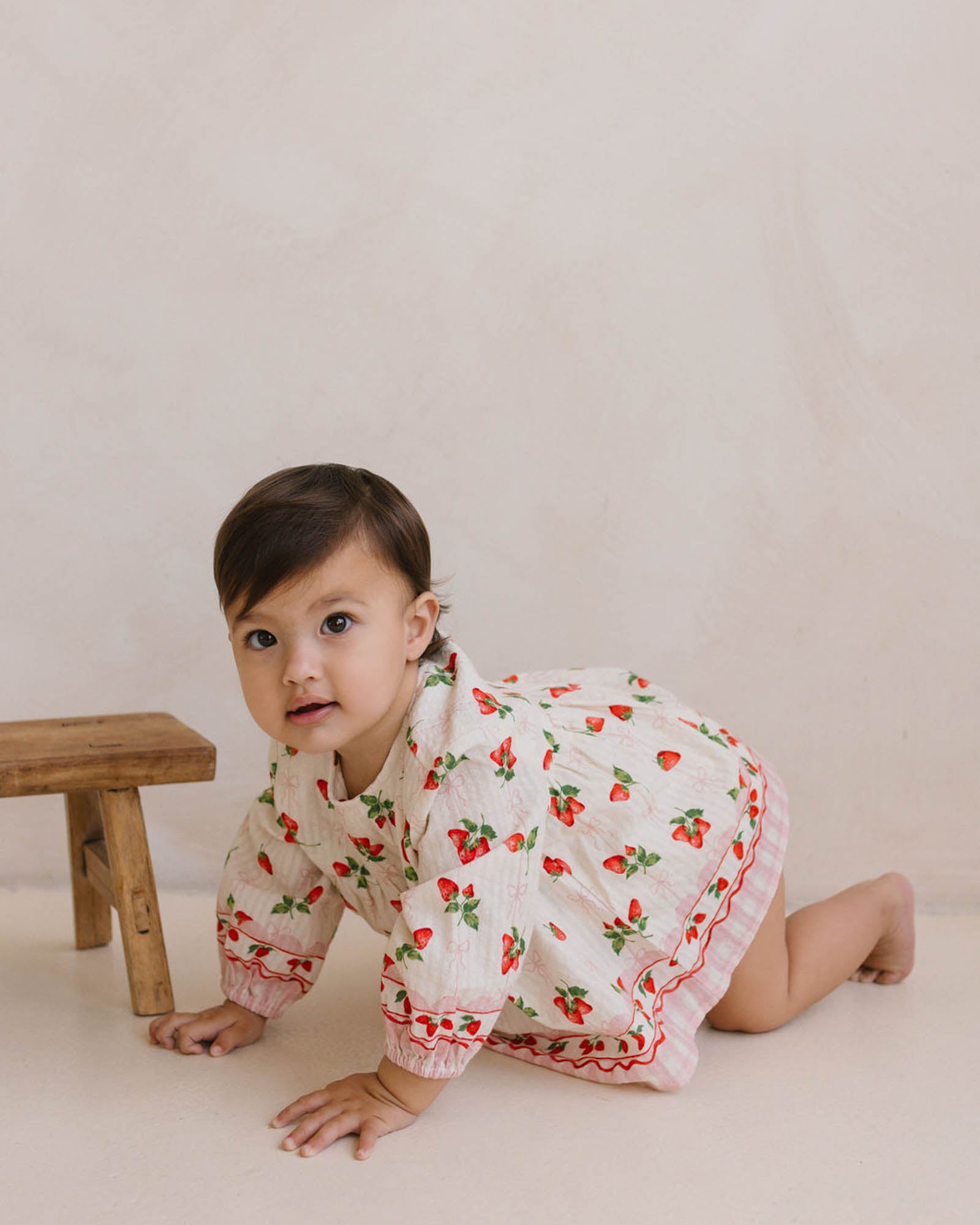 Poppy Romper - Strawberries and Cream
