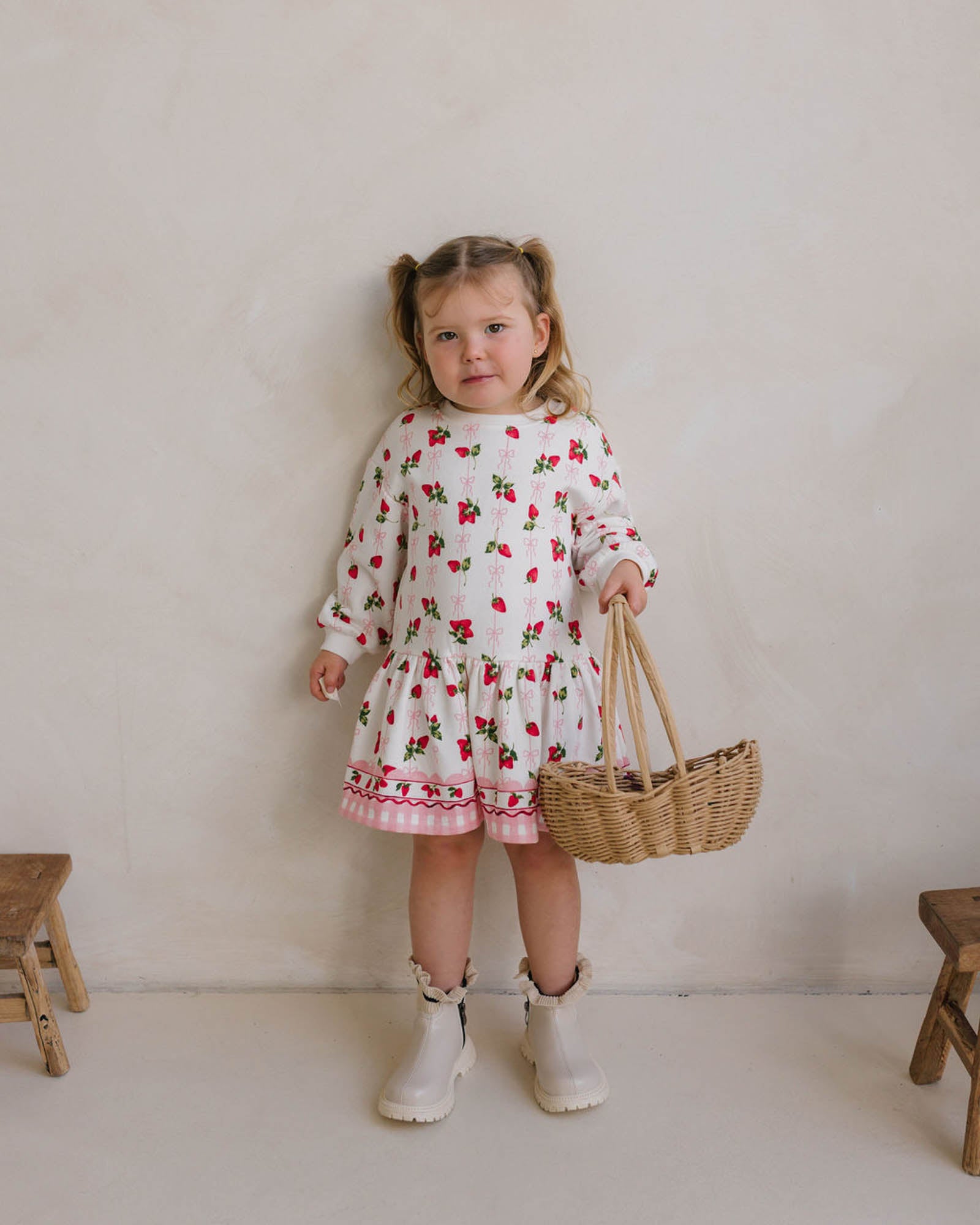Poppy Sweater Dress - Strawberries and Cream