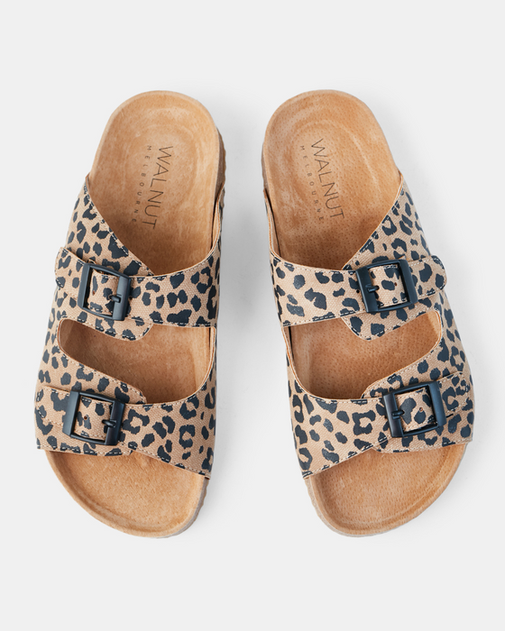 Bailey Slide - Tan Leopard