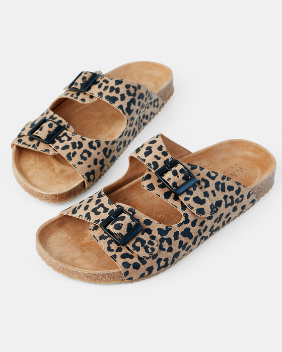 Bailey Slide - Tan Leopard