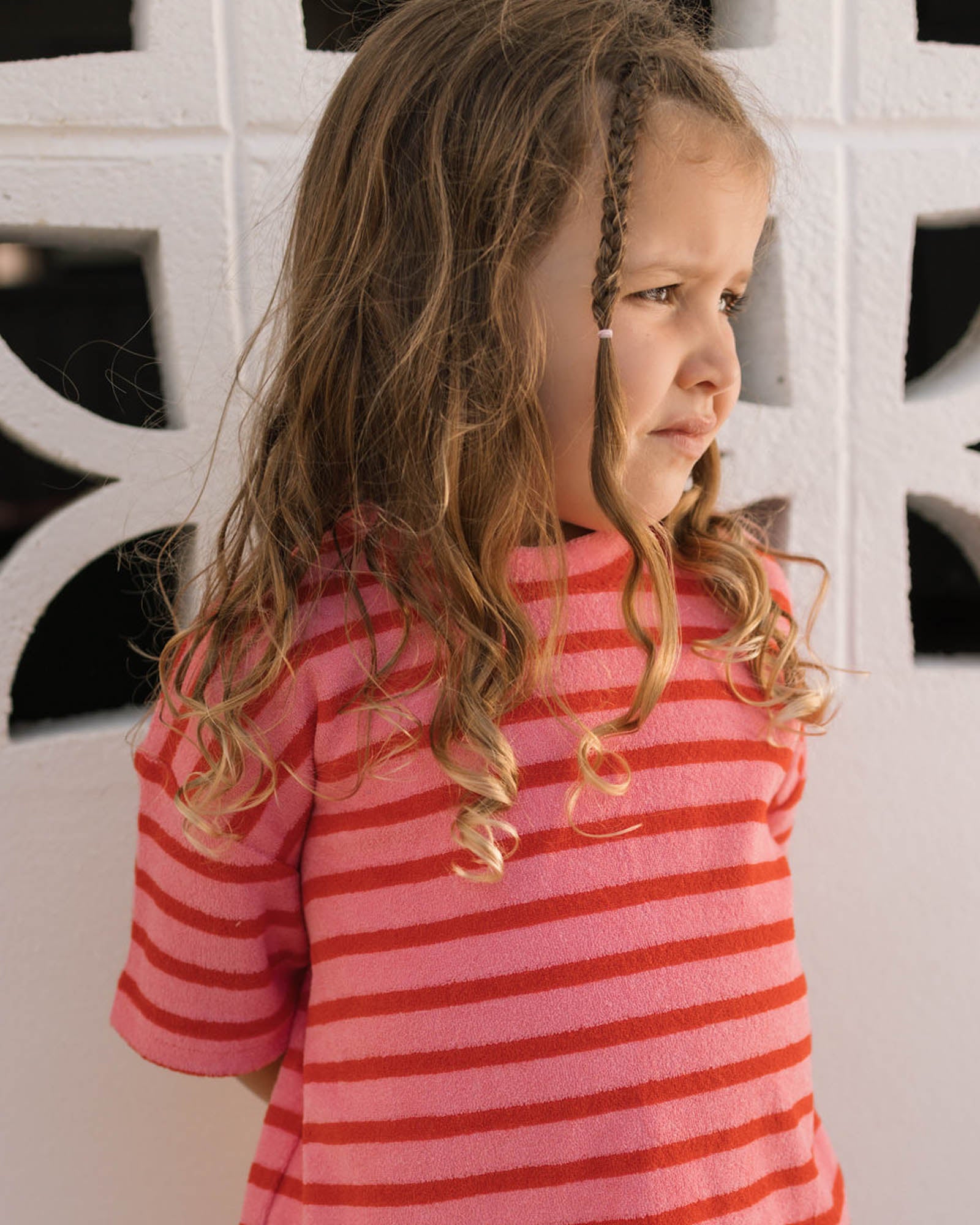 Felix Tee - Terry Stripe Pink