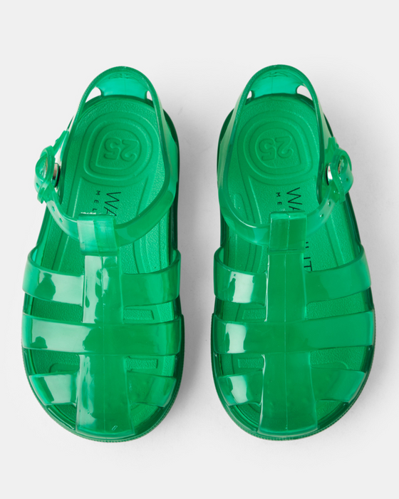 Green 2025 jelly shoes
