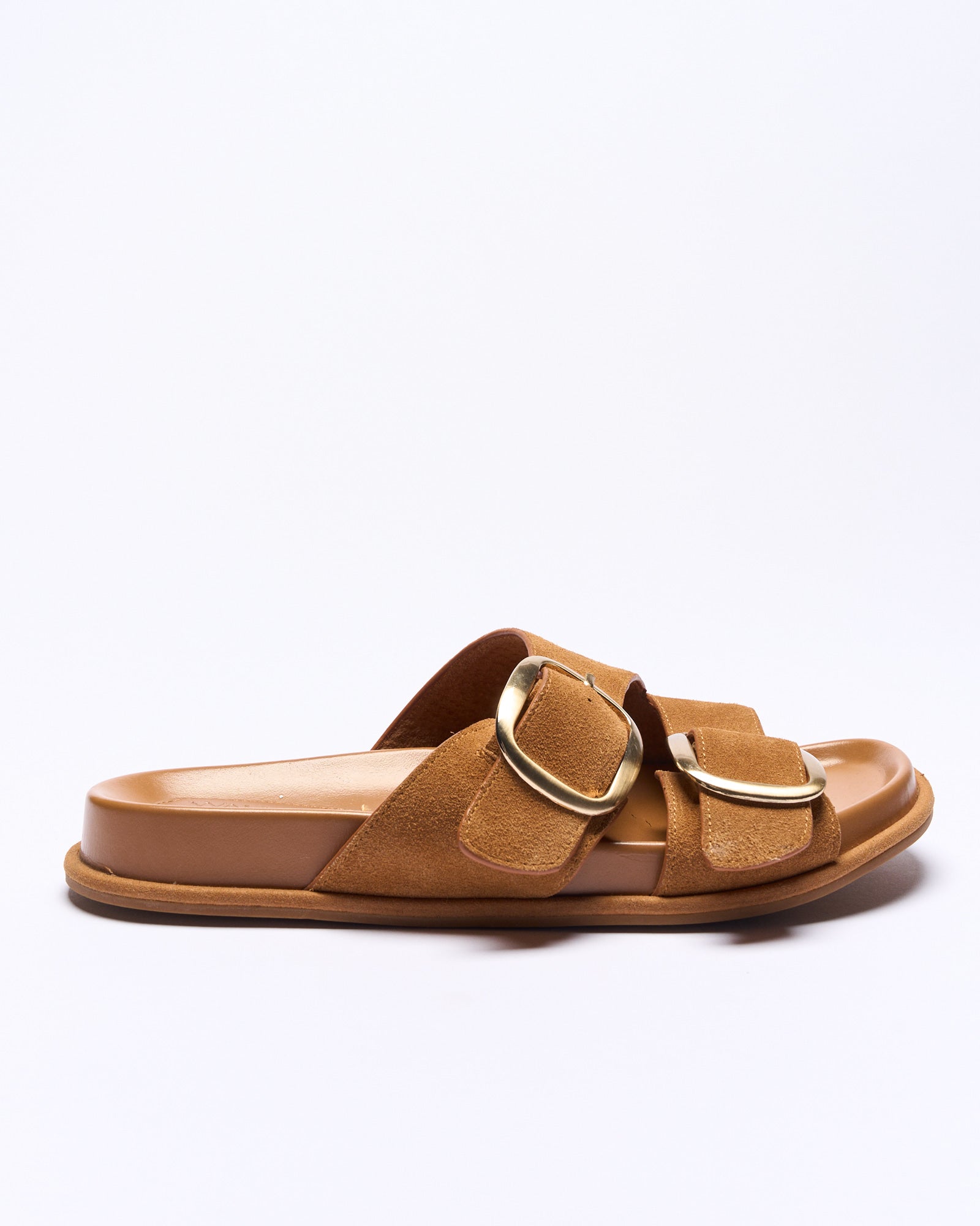 Otto Leather Slide - Tan Suede