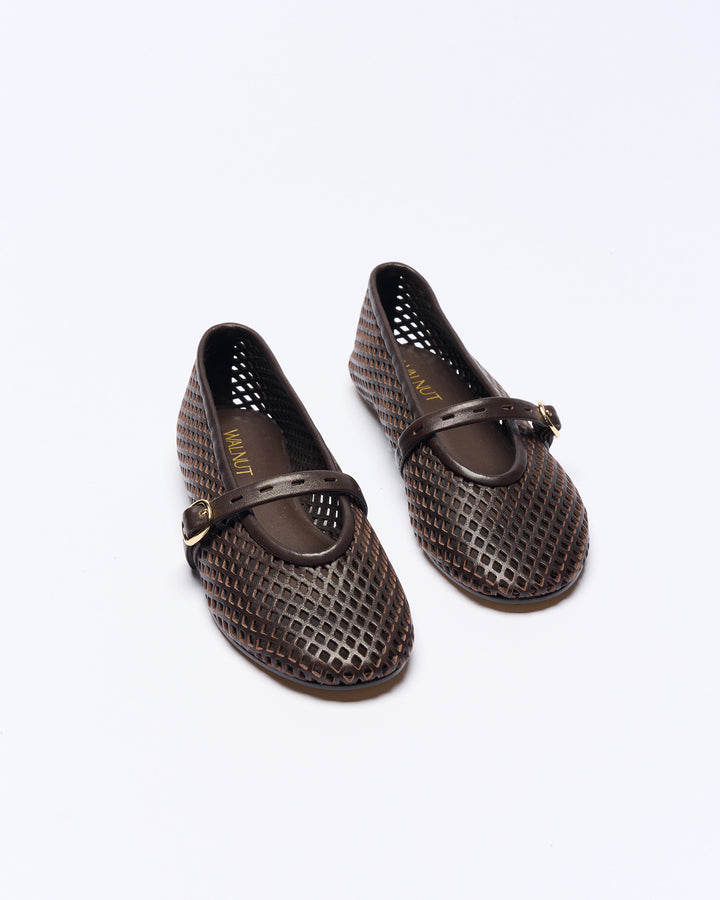 Kate Leather Ballet - Chocolate