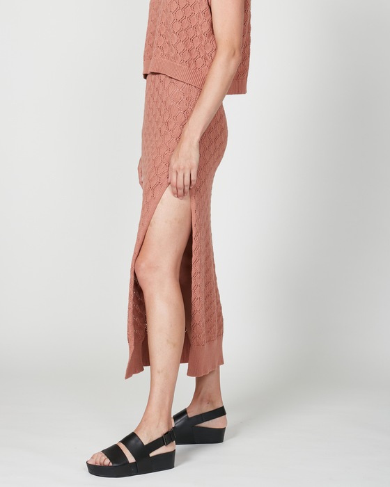 Palms Knit Skirt - Tan