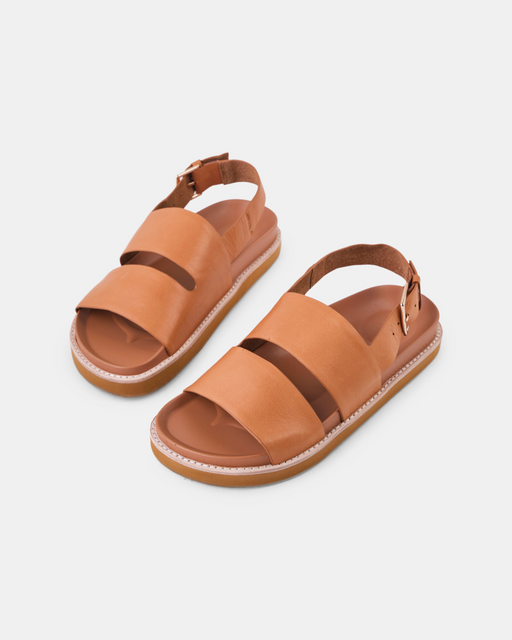 Handmade Greek Style Leather Sandals Mandarin Orange Flats Stylish
