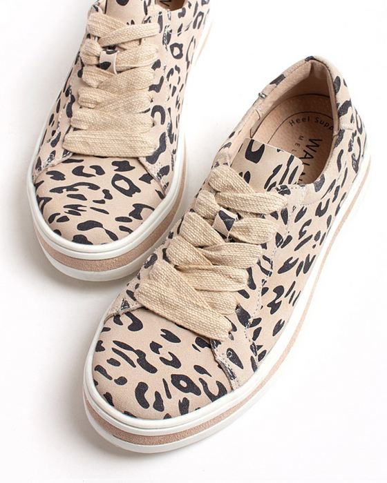 Sass Leather Sneaker - Almond Leopard
