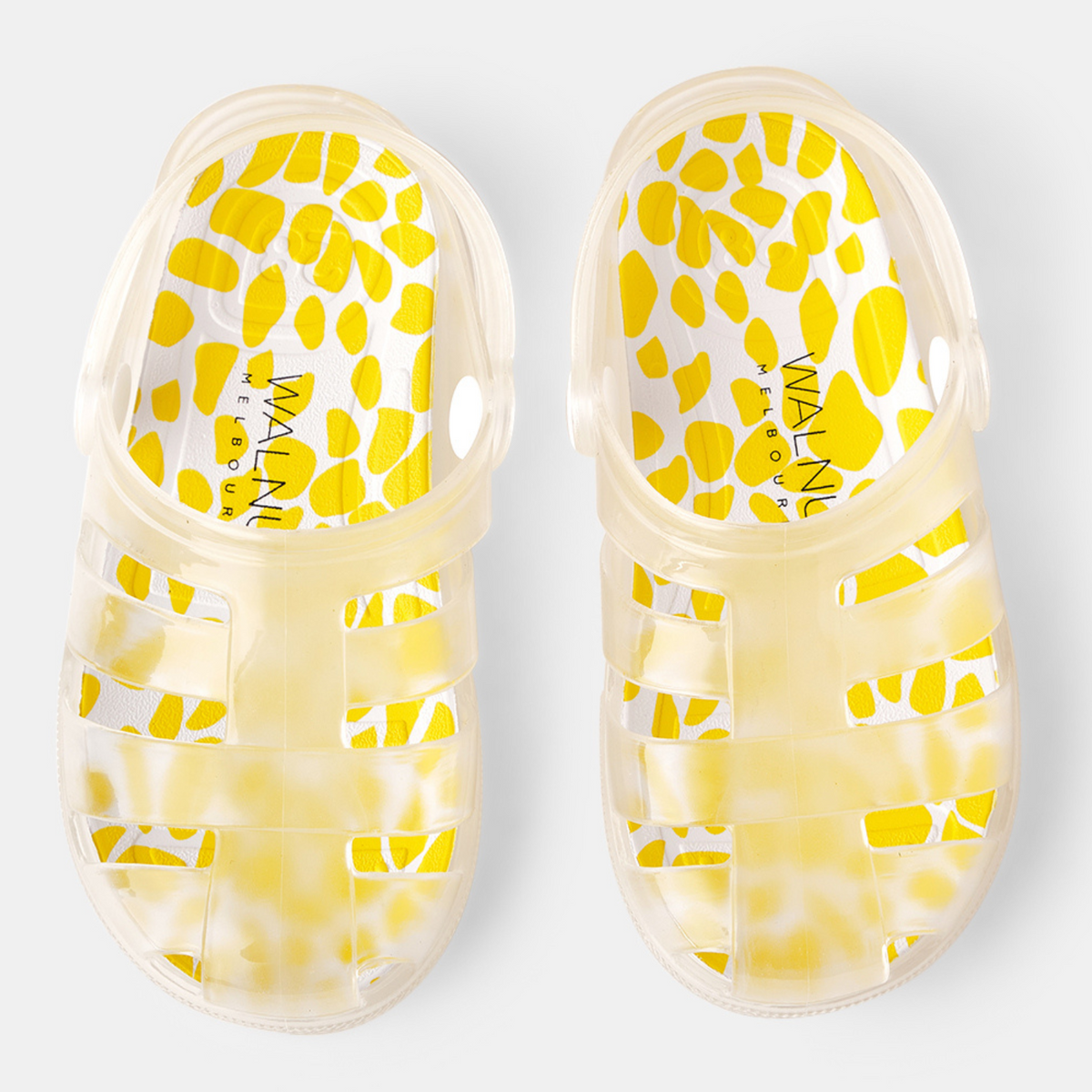 Yellow jelly sandals hotsell