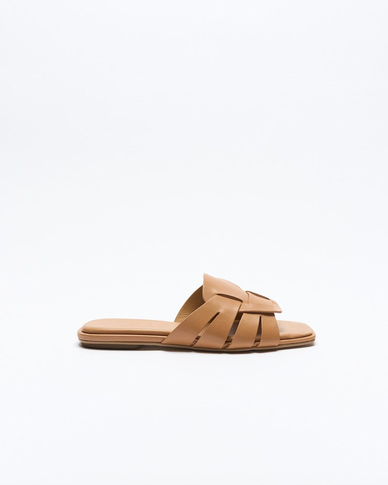 Agnes Leather Slide - Tan