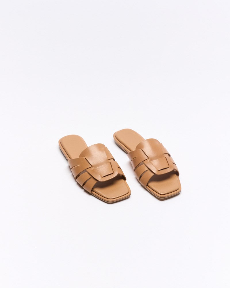 Agnes Leather Slide - Tan