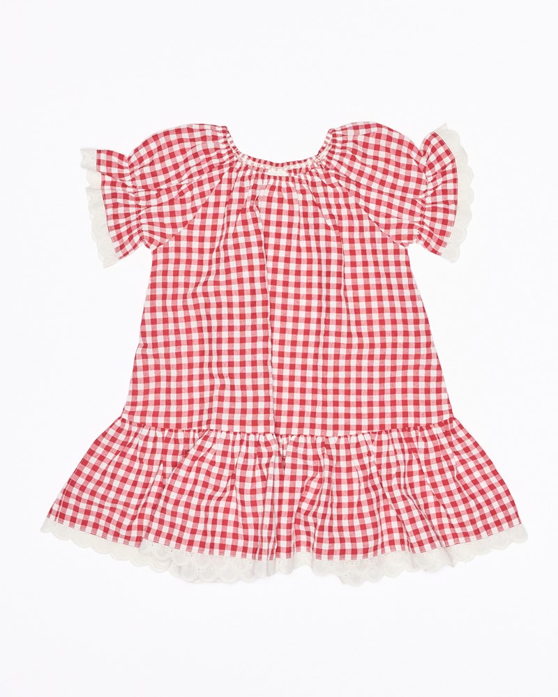 Alexa Dress - Red White Check