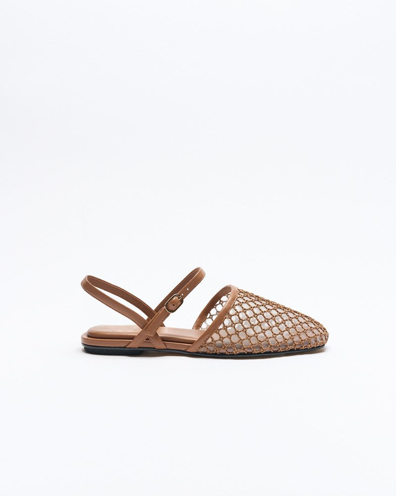 Anni Leather Flat - Tan
