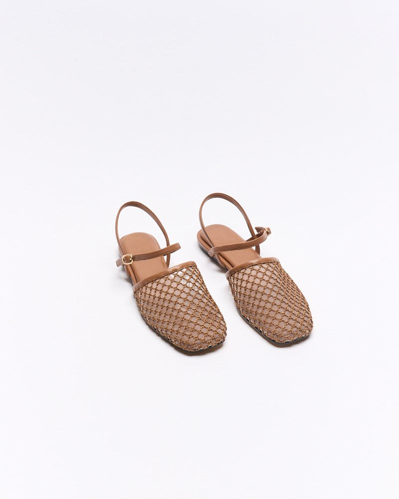 Anni Leather Flat - Tan