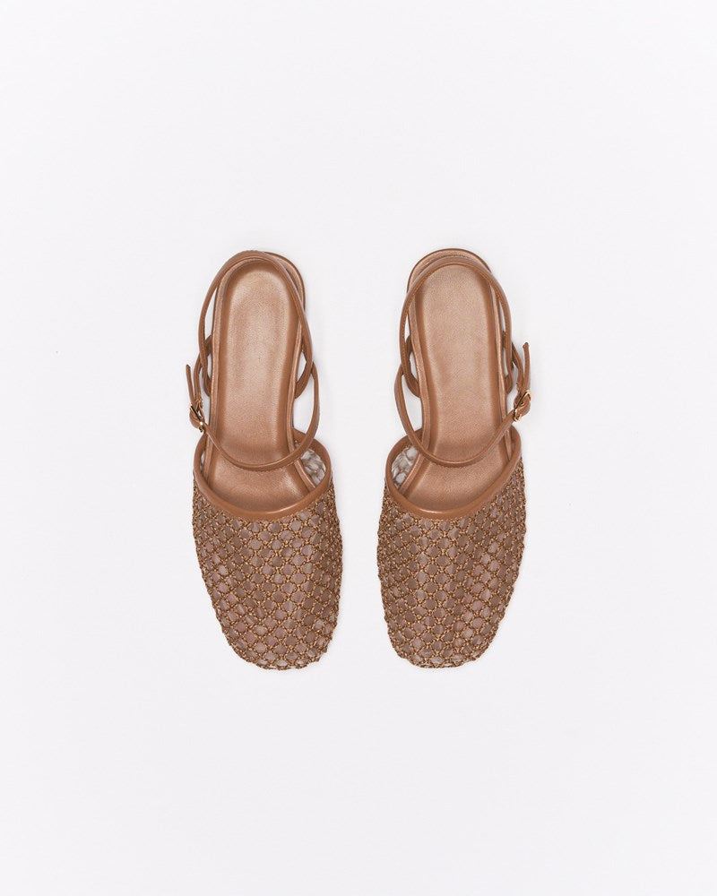 Anni Leather Flat - Tan