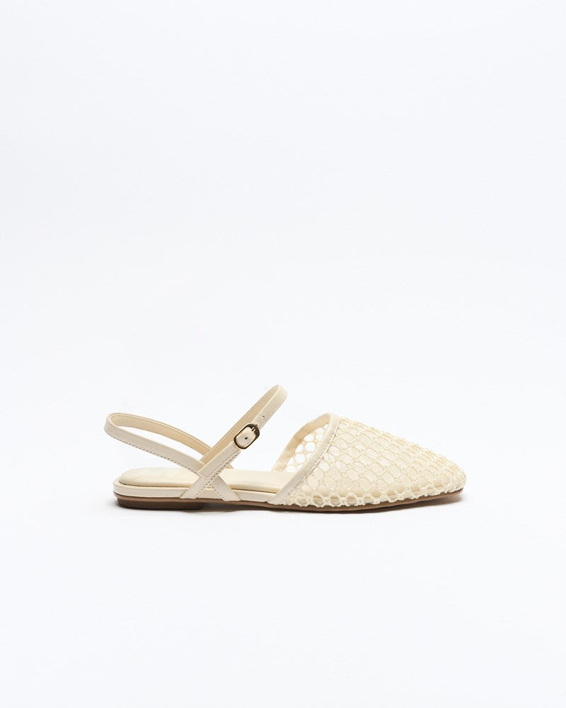 Anni Leather Flat - White