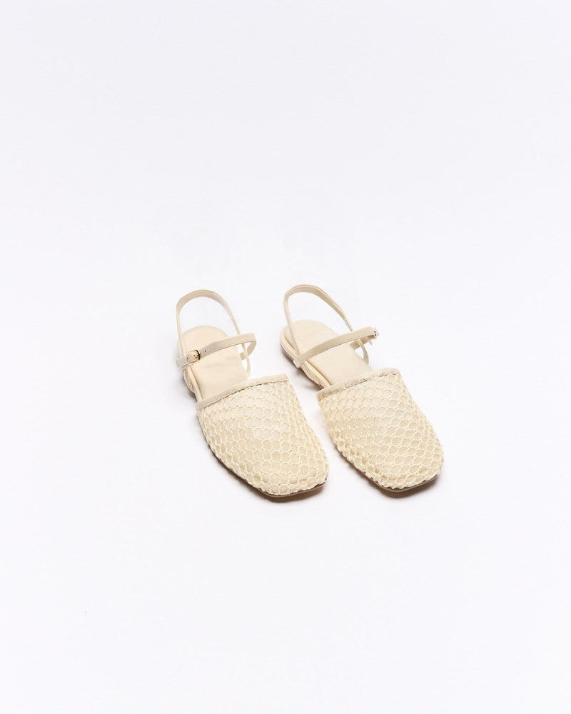 Anni Leather Flat - White