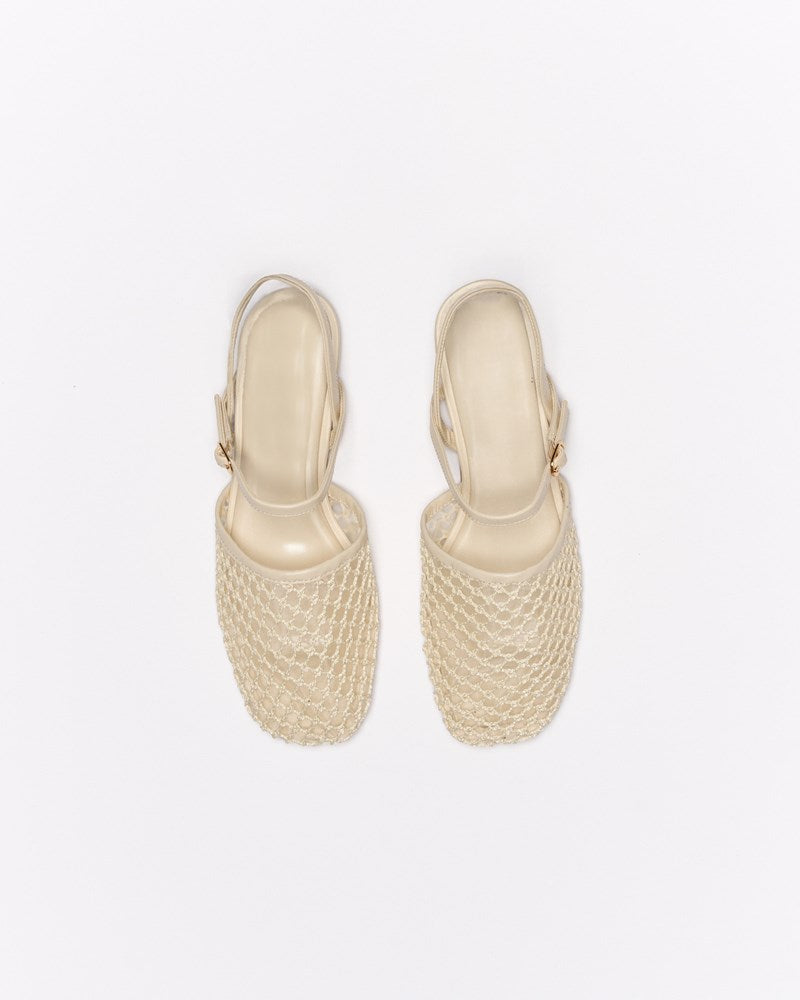 Anni Leather Flat - White