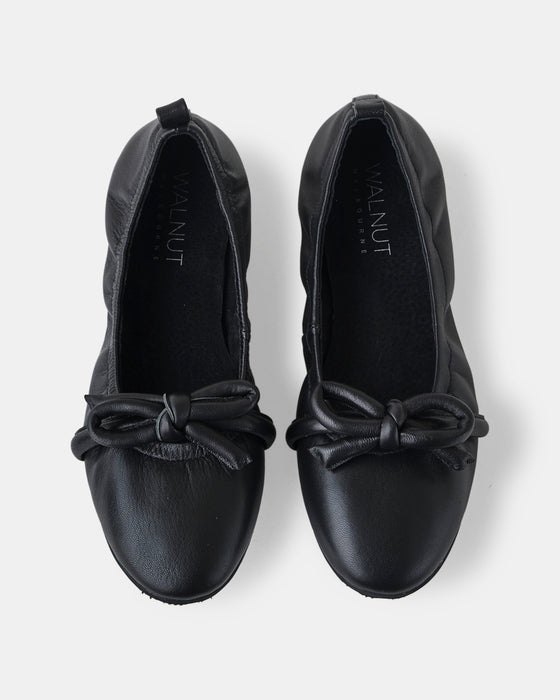 Anthea Leather Ballet - Black