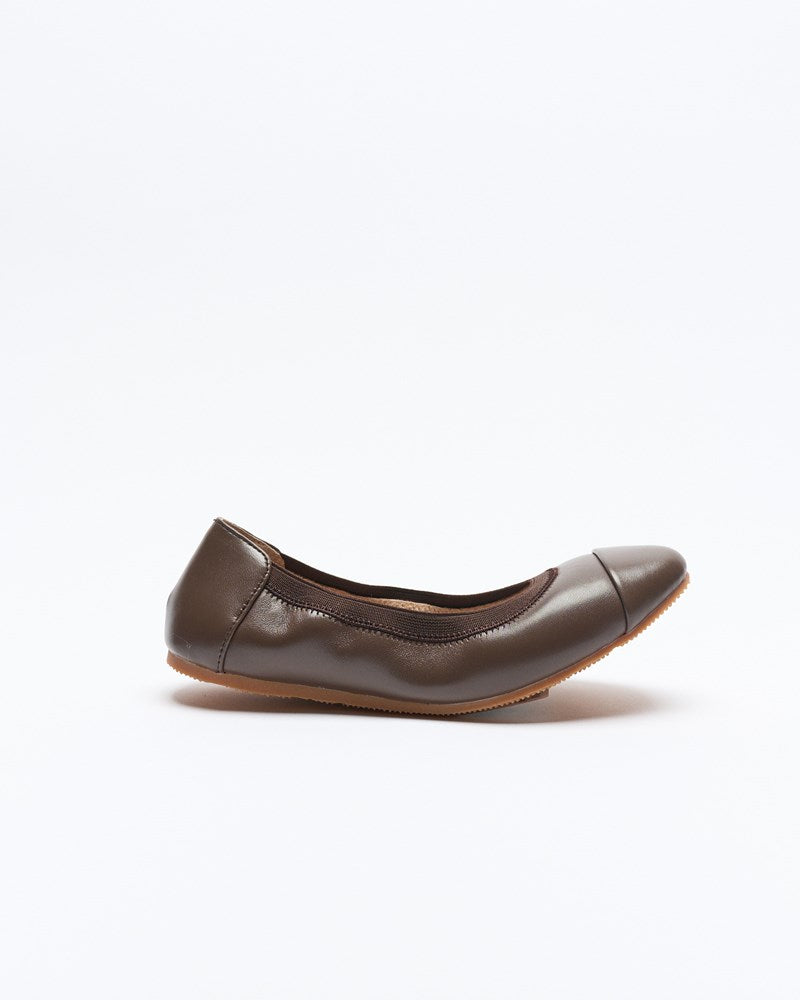 Ava Leather Ballet - Chocolate