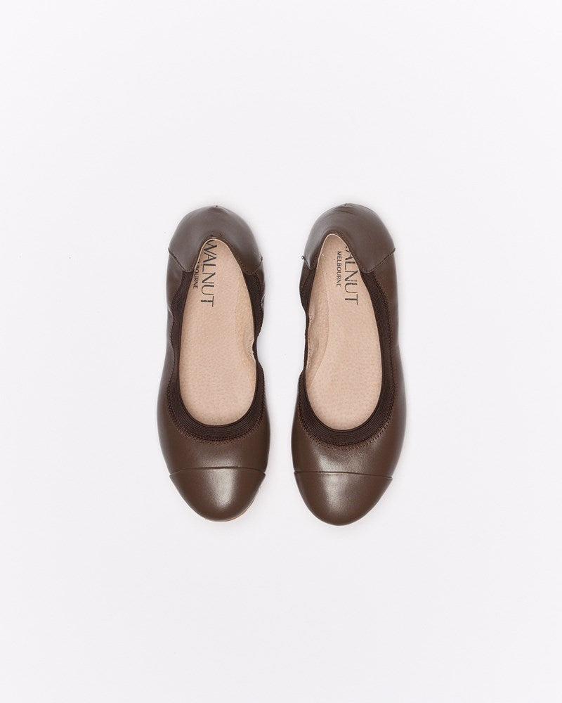 Ava Leather Ballet - Chocolate