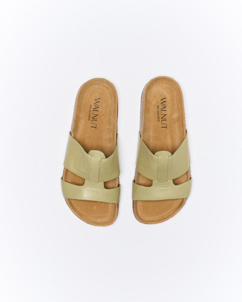 Bay Leather Slide - Sage