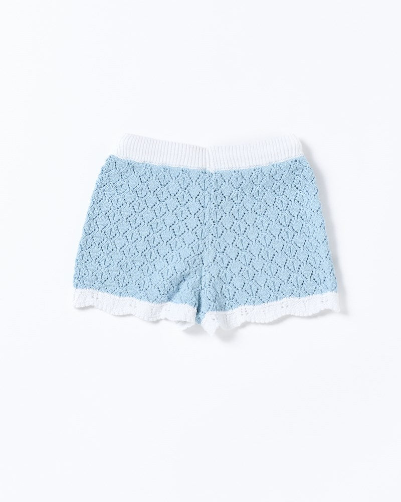 Bella Knit Short - Blue and White
