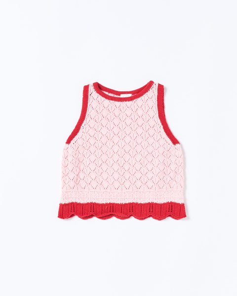 Bella Knit Tank - Pink and Red | Girls Top | Walnut Melbourne