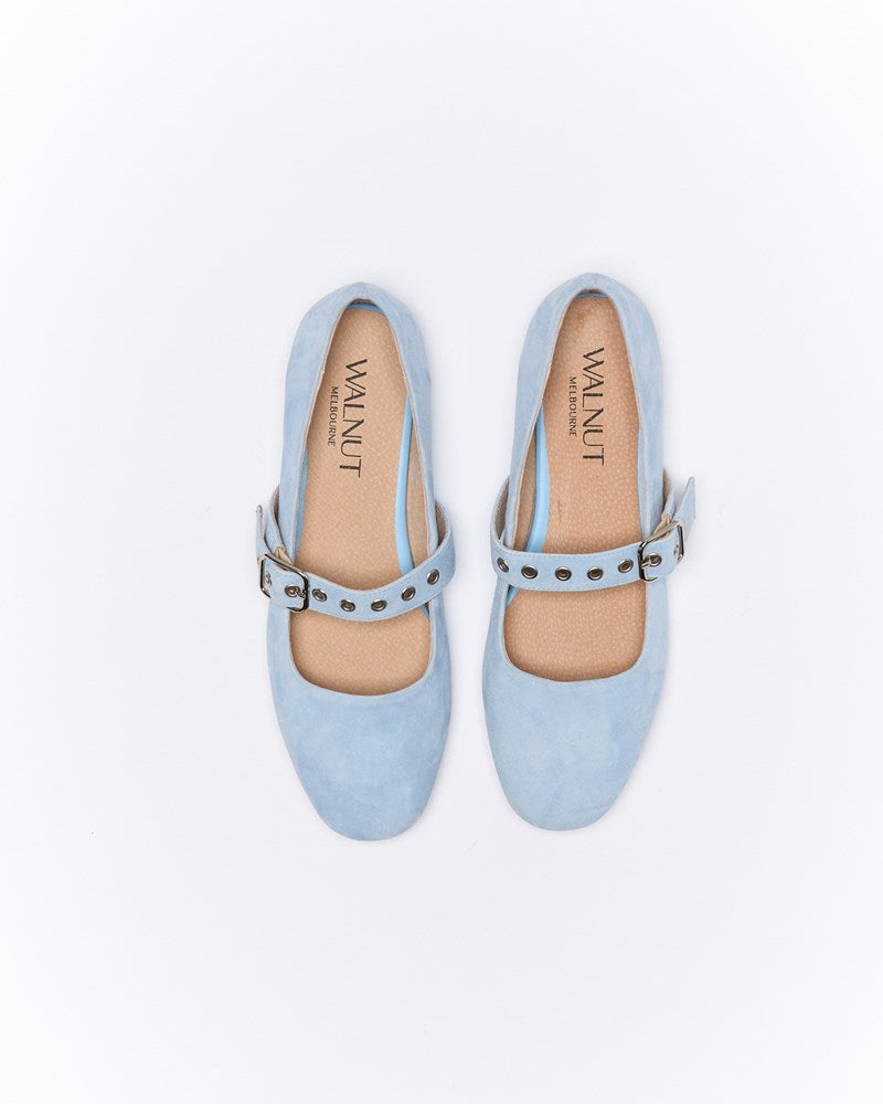 Bianca Leather Ballet - Sky Suede