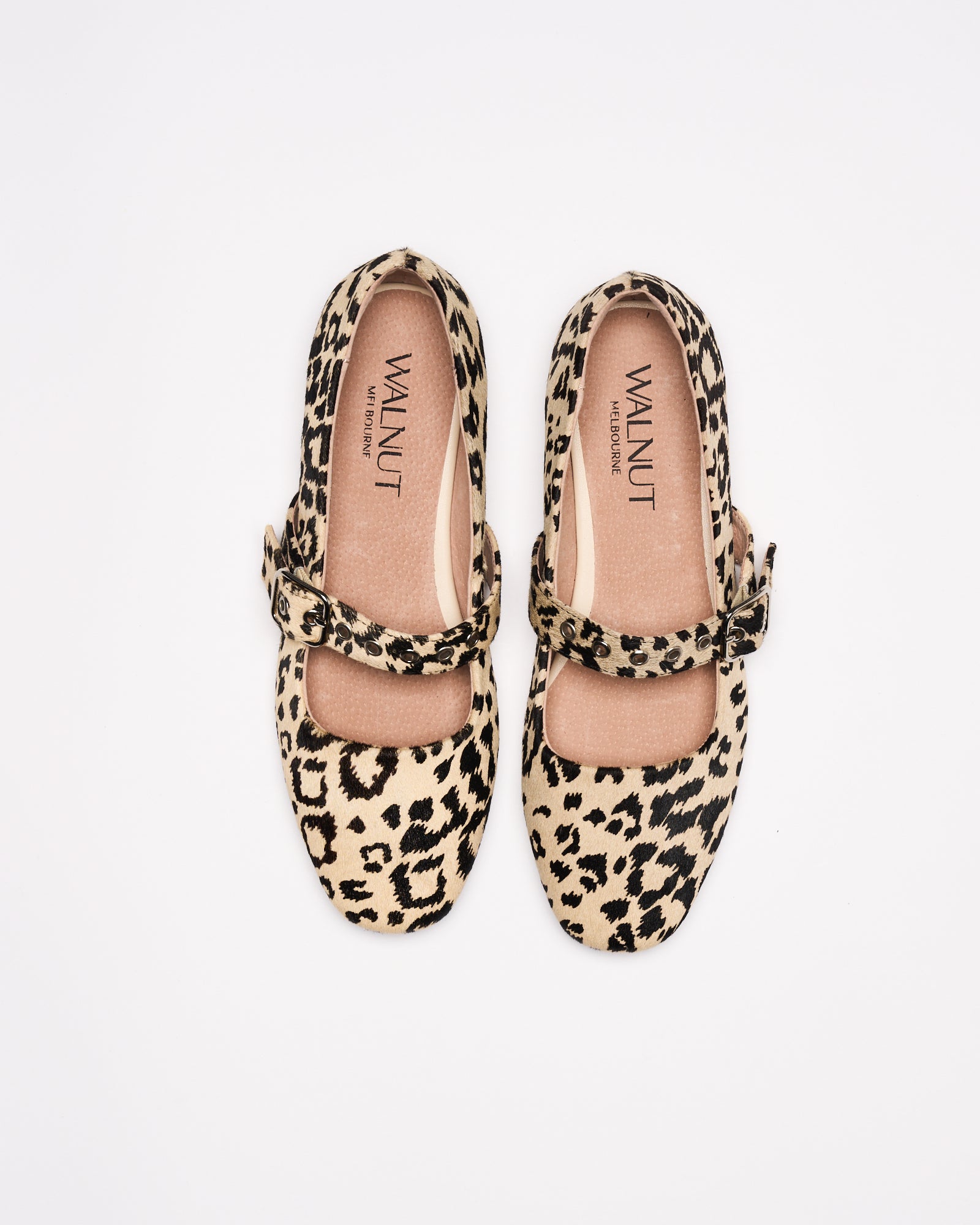 Bianca Leather Ballet - Beige Leopard