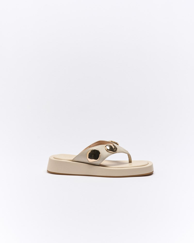 Boston Leather Slide - Vanilla