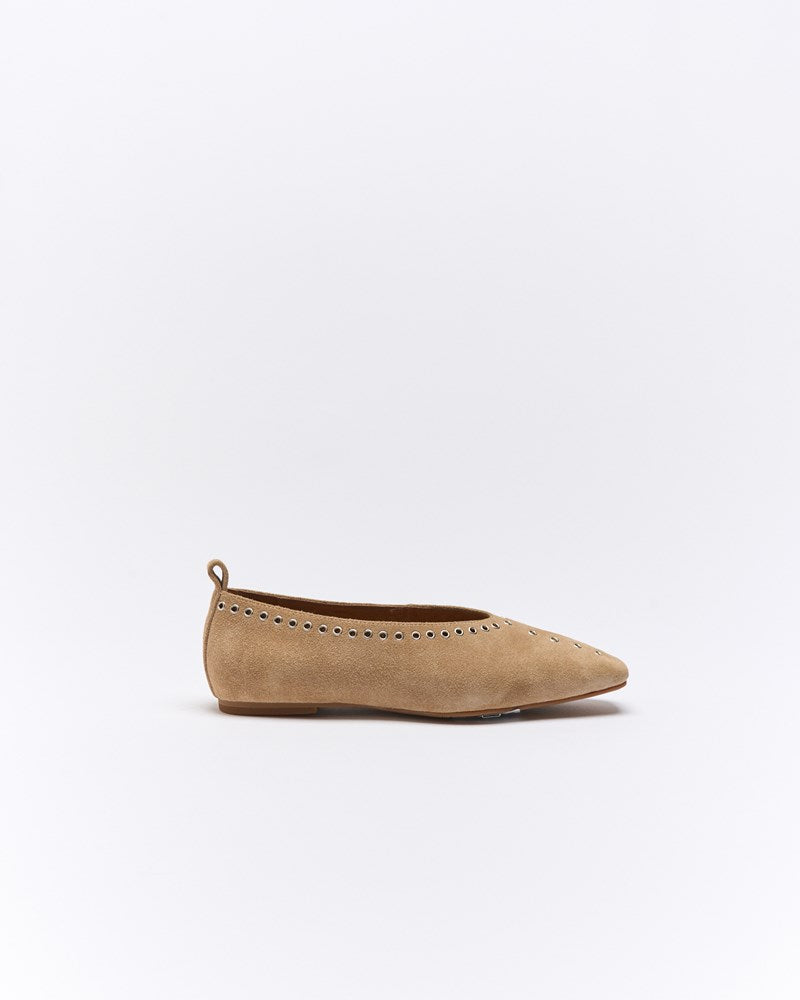 Chiara Leather Ballet - Camel Suede