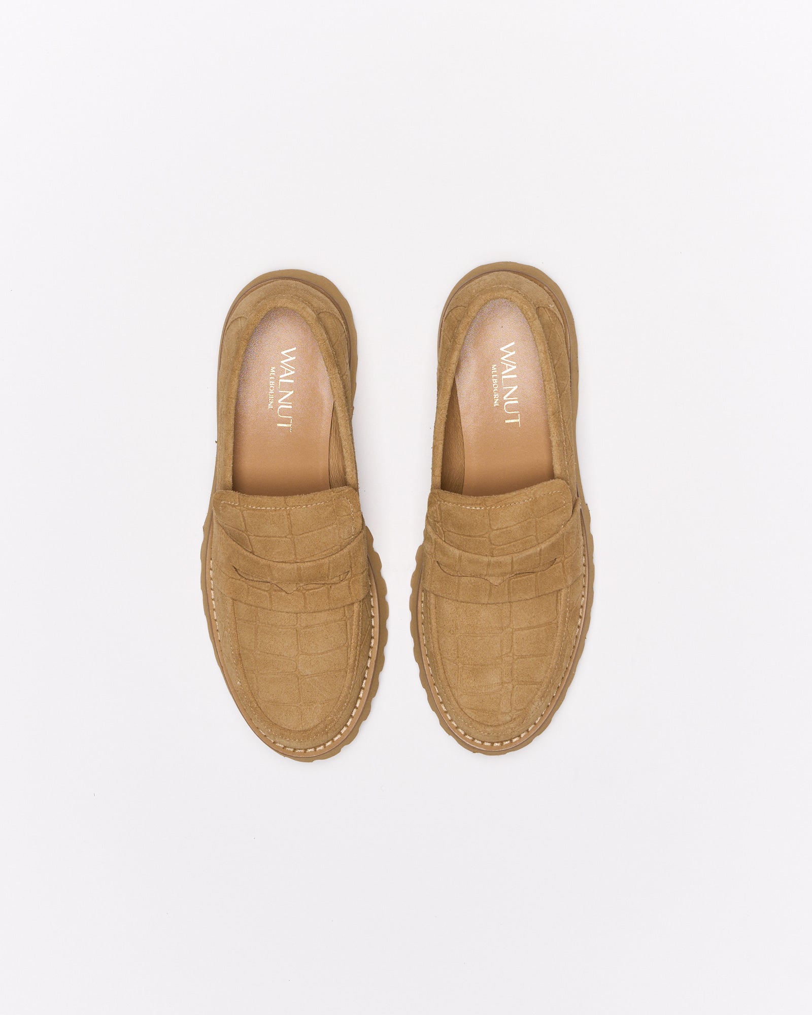 Coco Leather Loafer - Tan Croc Suede