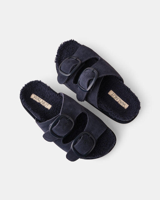 Milly Suede Slide - Navy