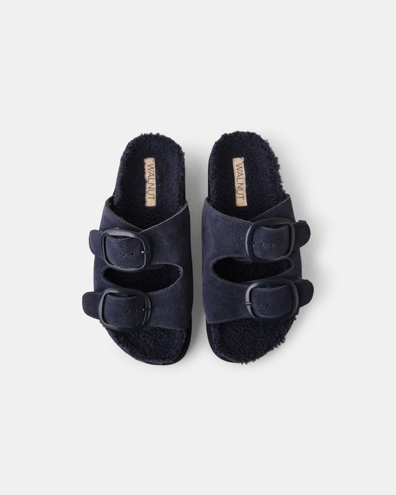 Milly Suede Slide - Navy