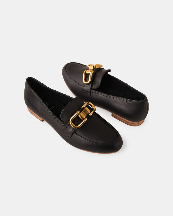 Thea Leather Loafer - Black