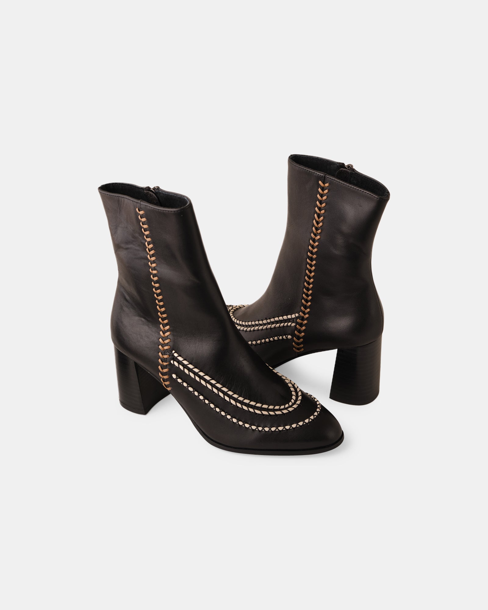 Camellia Leather Boot - Black