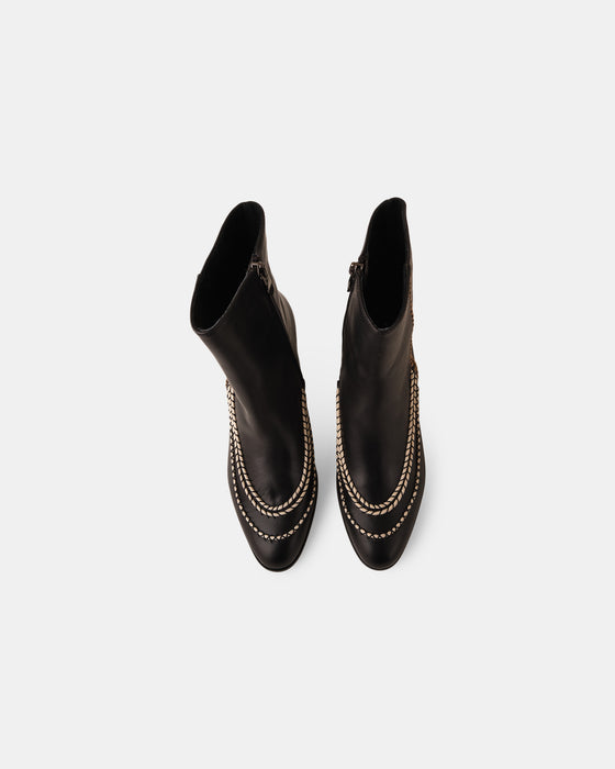 Camellia Leather Boot - Black