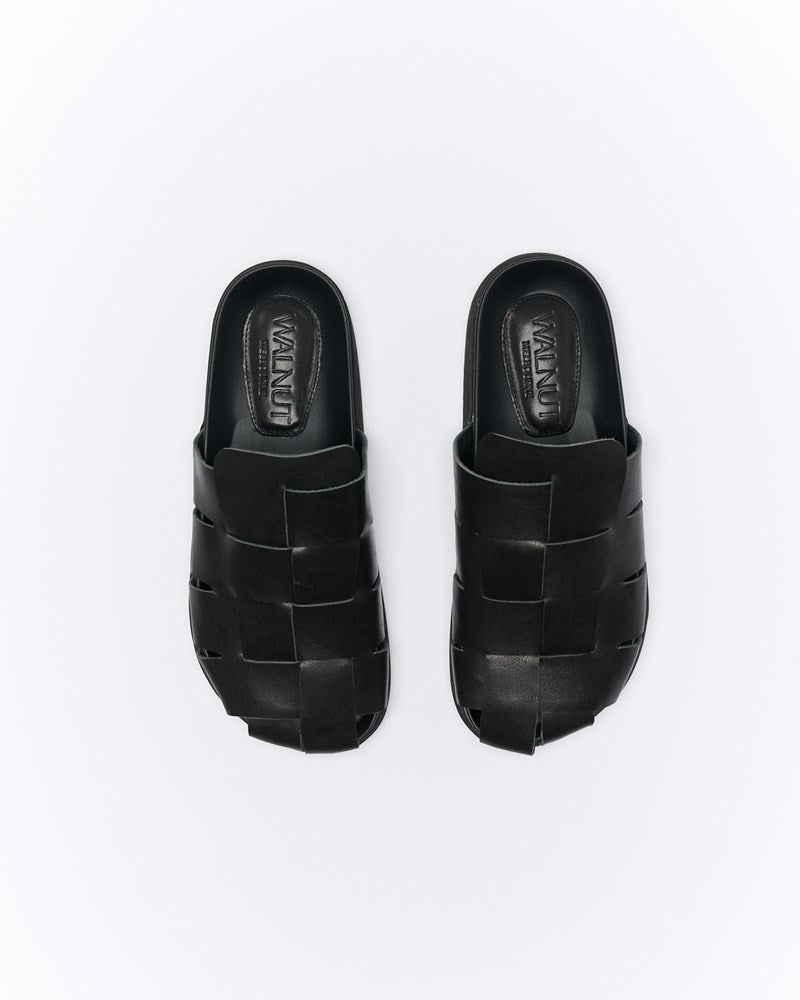 Dune Leather Mule - Black