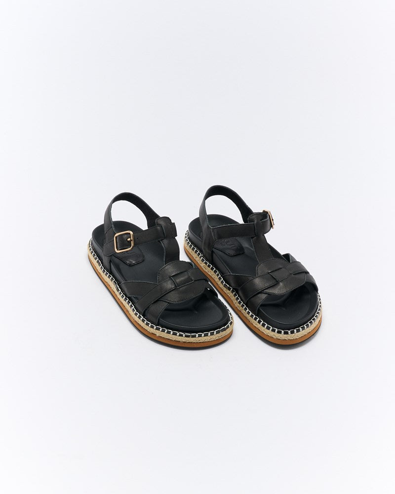 Indigo Leather Sandal - Black