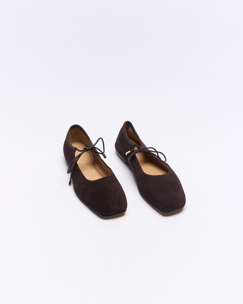 Ingrid Leather Ballet - Chocolate Croc