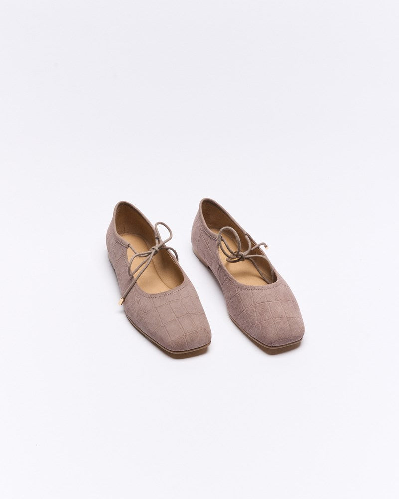 Ingrid Leather Ballet - Mauve Croc