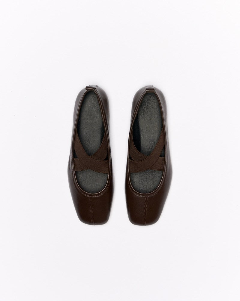 Iva Leather Ballet - Chocolate