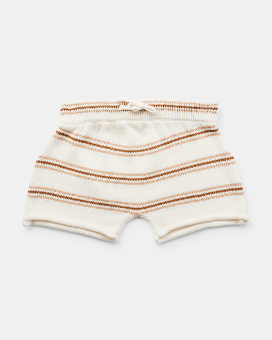 Jack Knit Shorts - Tan Stripe
