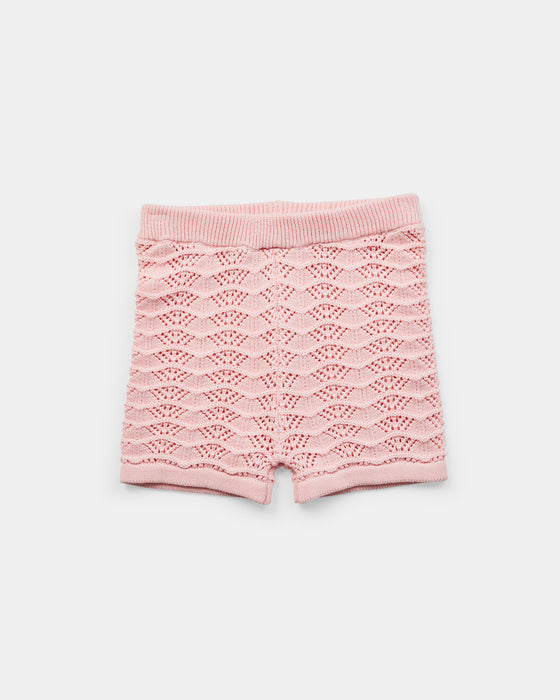 Rosalie Knit Shorts - Baby Pink