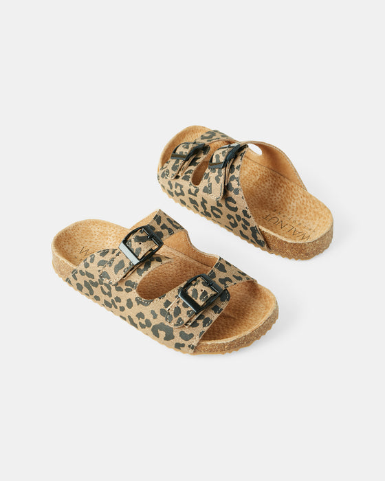Bailey Mini Slide - Tan Leopard