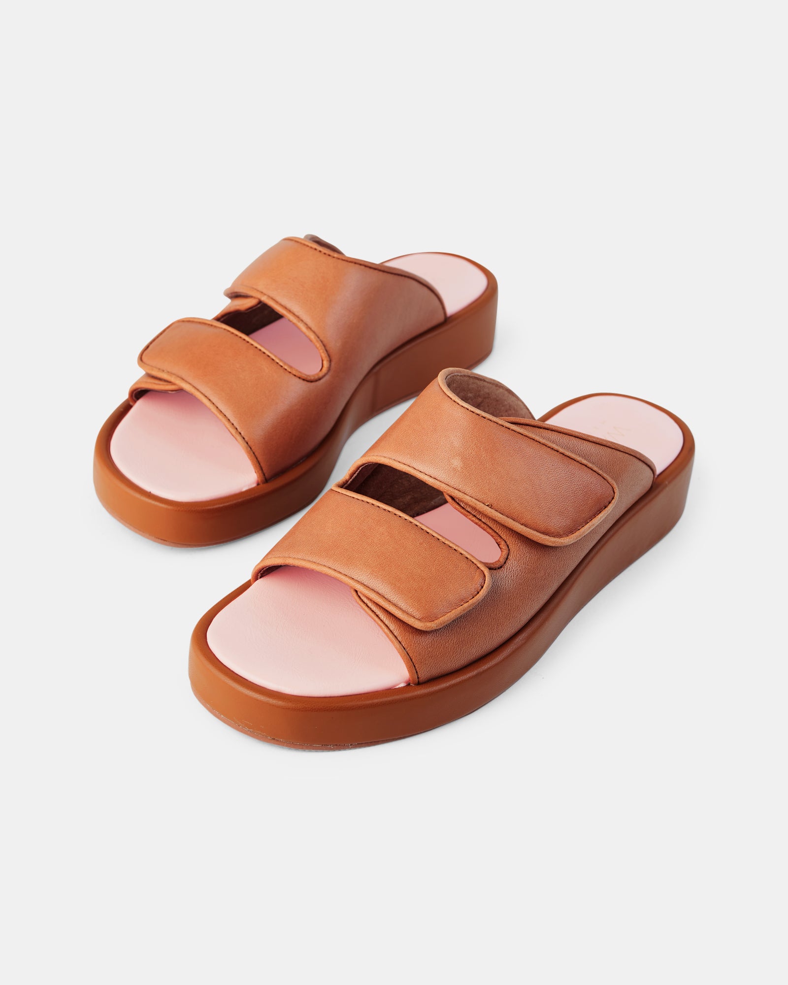 Frances Leather Slide - Coconut Tan